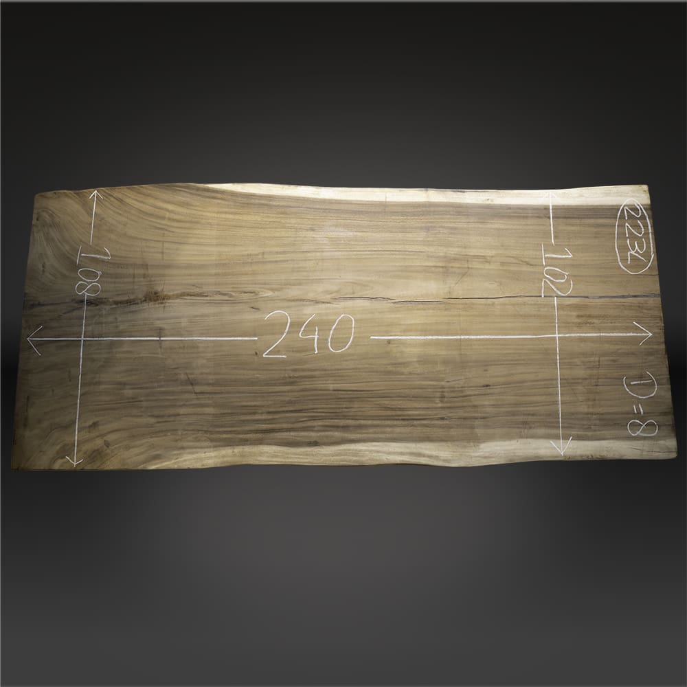 Suar tafelblad 221L met afmetingen - Grotetafel.nl