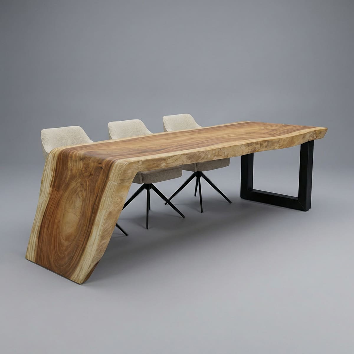 Waterval suar eettafel met live edge - Grotetafel.nl