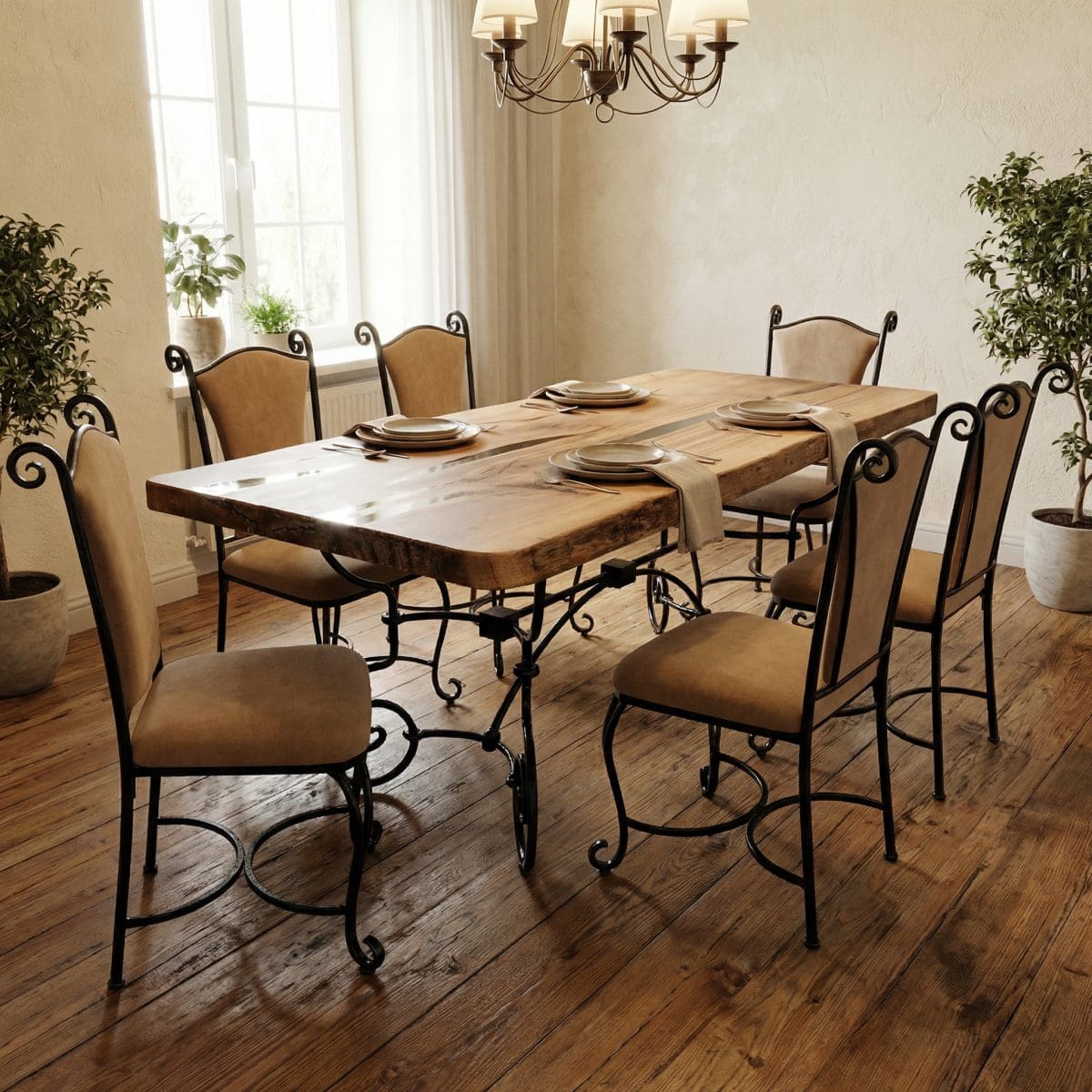 Eiken epoxy eettafel - Grotetafel.nl