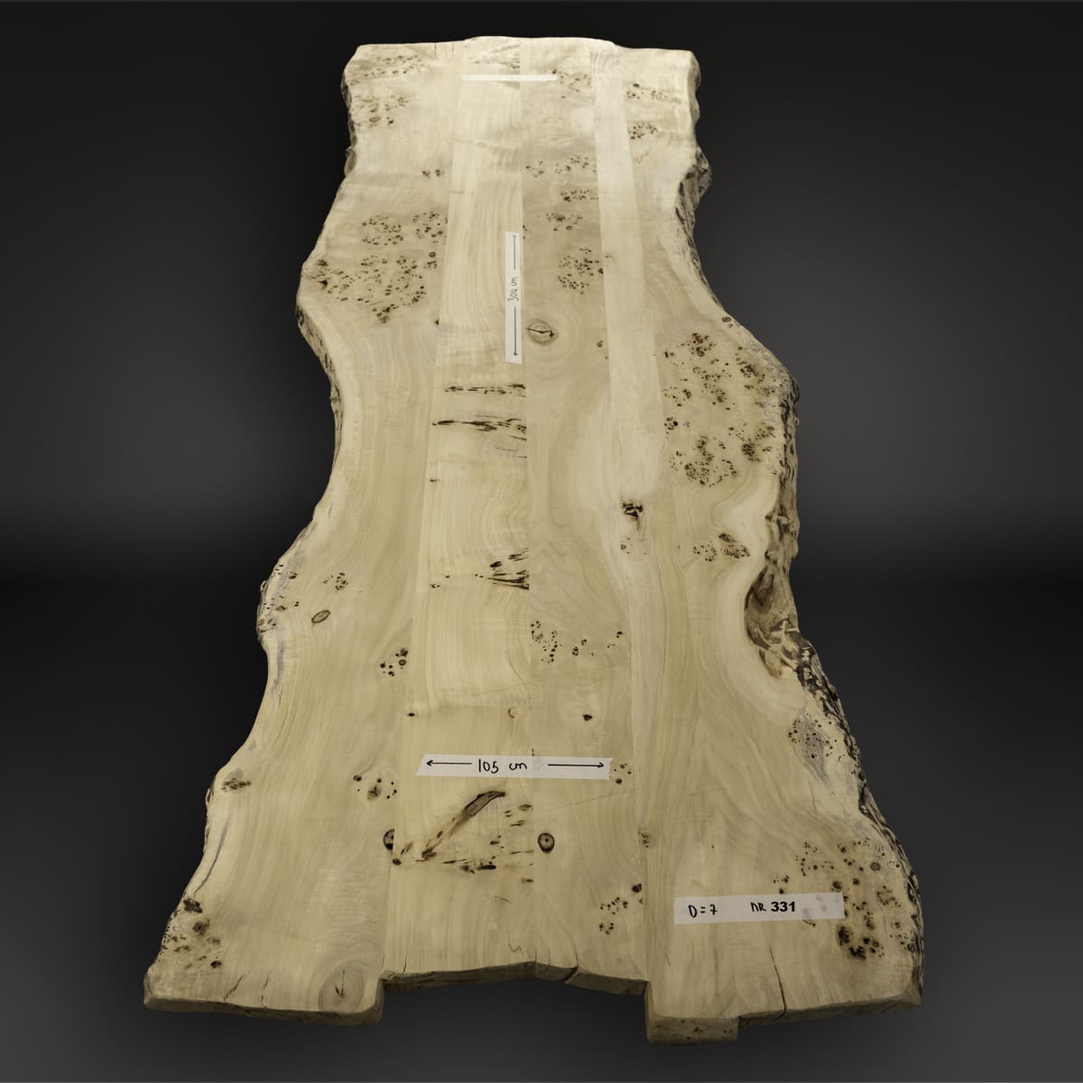 Europees iepenhout boomstamtafel 304cm - Grotetafel.nl