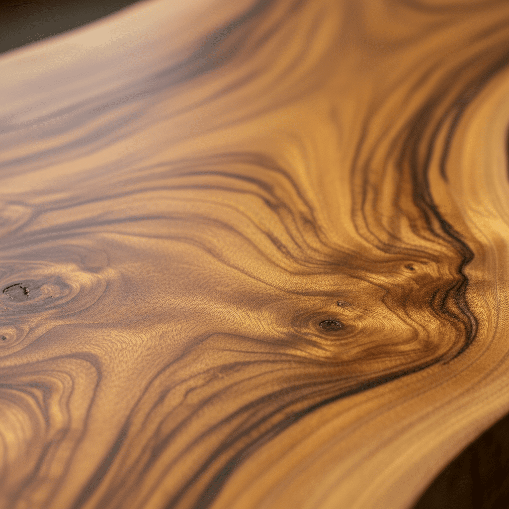 Suar hout close-up met warme goudbruine nerf